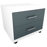 Noptiera Torino Alb / Gri, 48 x 37 x 37 cm Noptiera Torino Alb / Gri, 48 x 37 x 37 cm
